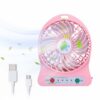 Portable Rechargeable Mini Fan Air Cooler Mini Desk Fan USB Cooling Rechargeable Handheld Fans Blue