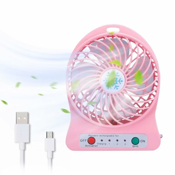 Portable Rechargeable Mini Fan Air Cooler Mini Desk Fan USB Cooling Rechargeable Handheld Fans Blue