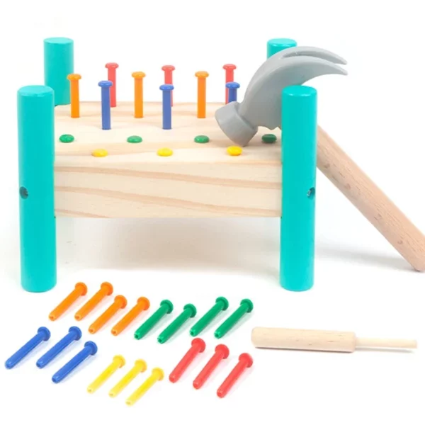 Montessori Baby Hammer Hit Wooden Toys, Life Skills Training, Early Educational Assembling Tool, Toy