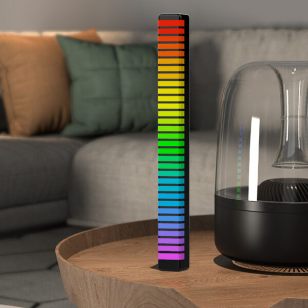 Control RGB Colorful Tube 32 LED Voice-Activated Pickup Rhythm Strip Light Music Ambient Lamp Bar for Car Party Computer