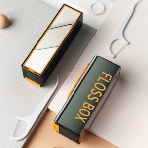 Portable Mini Floss Storage Box Automatically Pops Up Creative Toothpick Box With Mirror Travel Toothpick Storage Box