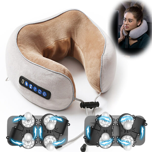 Electric Neck Massager U shaped Pillow Multifunctional Portable Shoulder Cervical Massager Outdoor Home Car Relaxing Massage