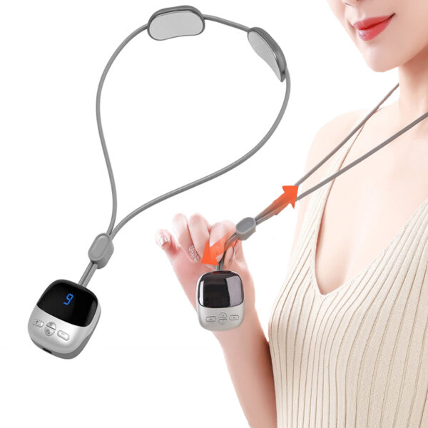 Smart Hanging Neck Massager With Hot Compress Mini Portable EMS TENS Cervical Spine Massager Neck Protector Pain Relief Relax