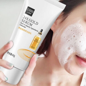 Gold Fullerene Facial Cleanser Foam Face Wash Collagen Shrink Pores Cleansing Oil Control Whitening Acne Treatment Skin Care