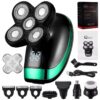 Men's Rechargeable Bald Head Electric Shaver 5 Floating Heads Beard Nose Ear Hair Trimmer Razor Clipper Facial Brush
