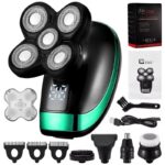 Men's Rechargeable Bald Head Electric Shaver 5 Floating Heads Beard Nose Ear Hair Trimmer Razor Clipper Facial Brush