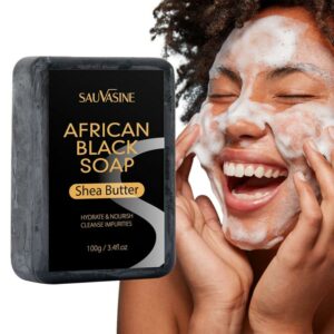 Natural African Black Soap Organic Soap Bars Hand Soap Face Soap Cleanser Nourishing Triple Milled Soap for Women