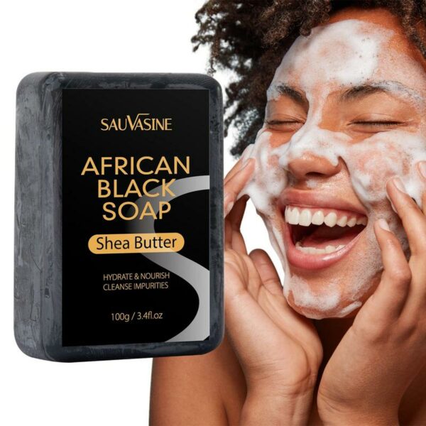 Natural African Black Soap Organic Soap Bars Hand Soap Face Soap Cleanser Nourishing Triple Milled Soap for Women