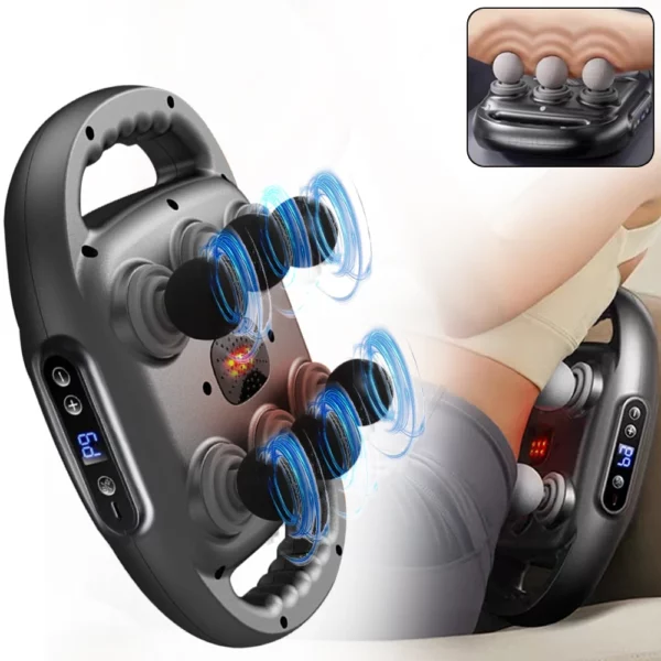 Fascia Gun Six-Head Muscle Relaxation Massage Professional Grade Wireless Waist Back Masajeador Deep High Frequency Vibration