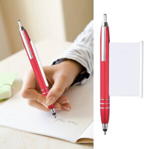 Metal Ballpoint Pen with Retractable Memo Sheet Ball Point With White Blank Banner Smooth Writing Clip Fixing Ballpoint Pen