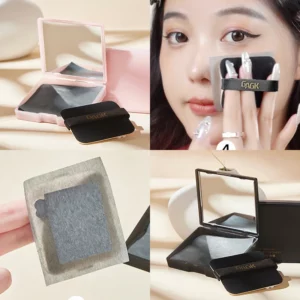 Bamboo Blotting Papers with Mirror&Makeup Puff Refreshing Portables Oil Control Tool Kits Facial Oil Absorbing Sheets Care