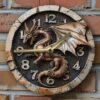 Aluminum Wall Clock With Volcanic Dragon Design-Perfect For Living Room Decor&Mother'S Day Gift decoratie woonkamer voor