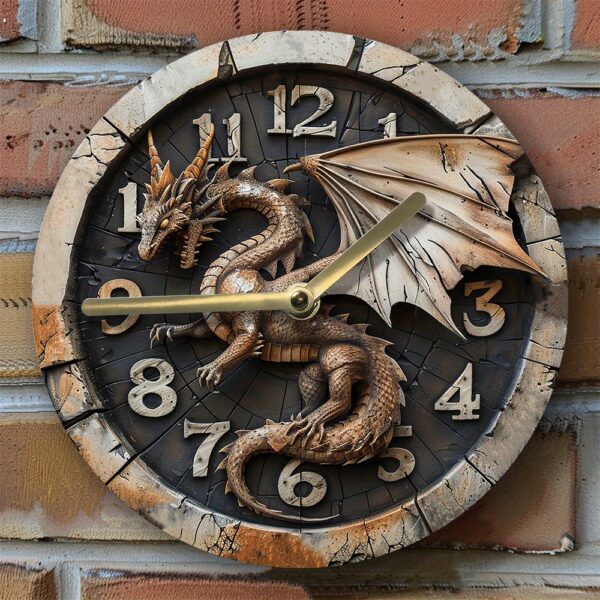 Aluminum Wall Clock With Volcanic Dragon Design-Perfect For Living Room Decor&Mother'S Day Gift decoratie woonkamer voor