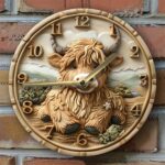 Silent Highland Cow Wall Clock-Aluminum,Perfect For Summer Office&Home Decor farmhouse decor home decor wall clock modern design