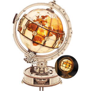 Robotime  Luminous Wooden Globe Light Night 3D Puzzle Games for Christmas Gift for Kids Adults for Home Decor, Desk Decor