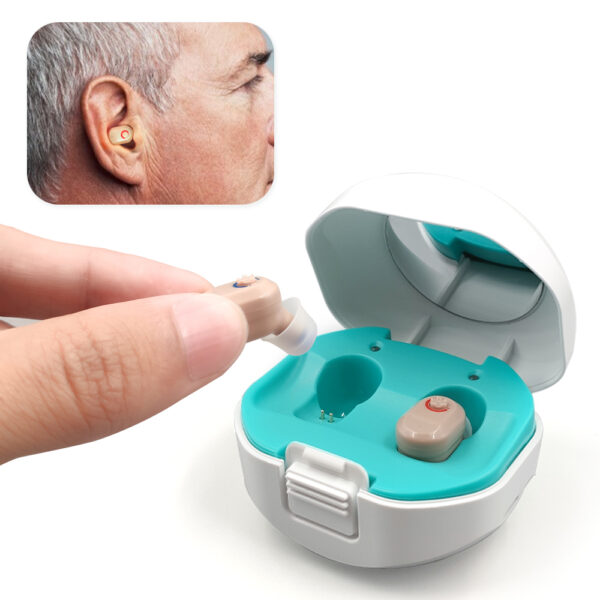 Hearing Aids Rechargeable USB Deaf Help in Ear Invisible New Design a Pair Father Mother Gift