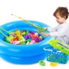 Children Boy girl fishing toy set suit magnetic play water baby toys fish square hot gift for kids