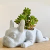 Puppy Statue Planter Resin Ornament Succulents Flower Pot Home Office Desktop Garden Decoration