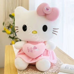 Cute Hello Kitty Pink Plush Stuffed Toys Anime Cartoon Plushie Doll Soft Stuffed Pillow Toys For Children Birthday Xmas Gifts