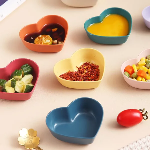 Wheat Straw Seasoning Dish Household Kitchen Creative Plastic Round Salted Cabbage Dish Dipped Snack Dishes Seasoning Dish