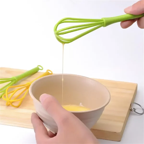 Kitchen Silicone Whisk Non-Slip Egg Beater Milk Frother Kitchen Utensil Kitchen Silicone Egg Beater Tool Easy To Clean