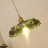 Green Glass LED Pendant Light Fixtures Copper Socket Dinning Room Bedroom Restaurant Modern Hanging Lamp