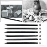 Professional Woodless Graphite Charcoal Pencils  Soft Medium Hard For Art Sketching Drawing
