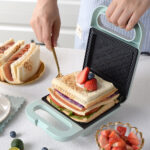 Electric Sandwich Maker Bread Presser with Non-Stick Coating Light Food Making Machine Portable for Meat Beef Omelette