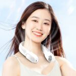 Portable Neck Hanging Fan Silent Battery Operated Personal Fan Foldable Summer Outdoor Sports Accessory for Office Travel