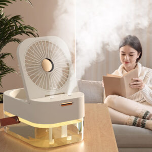 Air Humidifier Spray Fan Portable Mini Air Conditioner Fan Cooler Air Humidifier USB Electric Desktop Fan for Home Car Camping