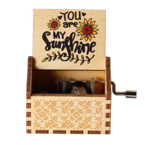 Happy Birthday Wooden Hand-Cranked Carved Music Box, Perfect Creative Gift For Men Women Friends Couples Lovers Valentine's Day