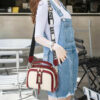 Fashion Hit Color Shoulder Bags for Women Female PU Leather Crossbody Messenger Bags Small Handbag Wide Strap Purse