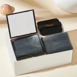 Bamboo Blotting Papers with Mirror&Makeup Puff Refreshing Portables Oil Control Tool Kits Facial Oil Absorbing Sheets Care
