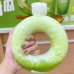 Cute Donut Water Bottle Handle Ring Women Girls Travel Cup Transparent Drinking Bottle
