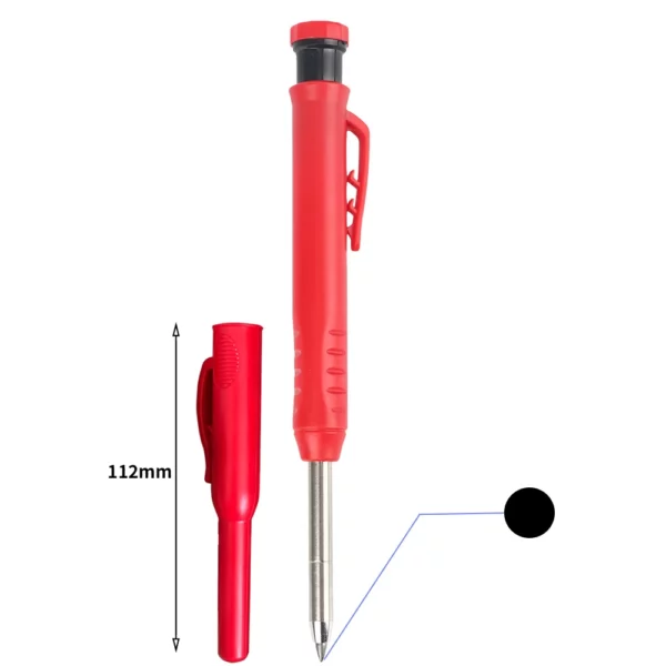 Solid Carpenter Pencil Built-in Sharpener Marking Tool Woodworking Construction Deep Hole Mechanical Pencils School Supplies