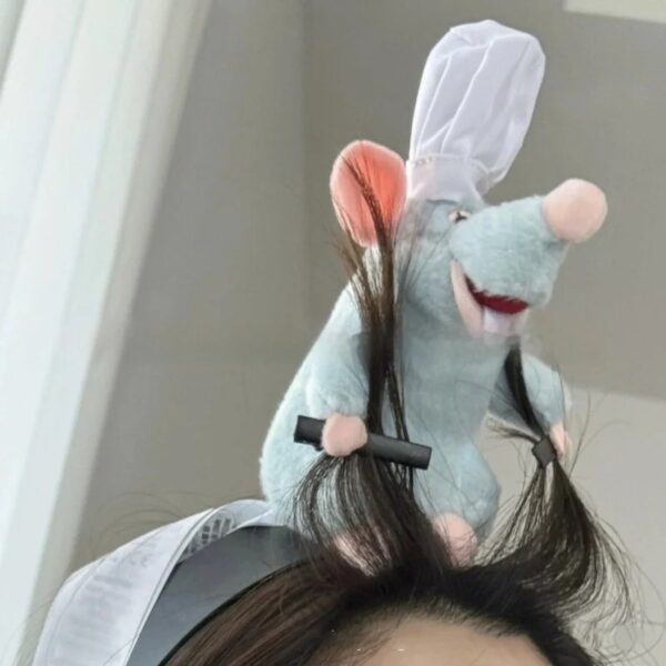 Disney Ratatouille Hairband New Cartoon Plush Doll Headband French Wide-brimmed Hairpin Photo Headdress Creativity Girl Gifts