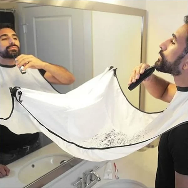 Professional Beard Apron Beard Care Clean Gather Cloth Bib Facial Shave Apron with Two Suction Cups For Men