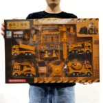 Engineering Vehicle Toys Plastic Construction Excavator Tractor Dump Fire Truck Bulldozer Models Kids Boys Mini Gifts