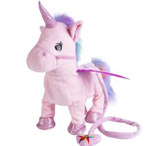 Electric Walking Unicorn Plush Toy Stuffed Animal Toy Electronic Music Unicorn Toy for Children Christmas Gifts