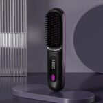 Electric Hot Comb with 3 Setting LED Temperature Display Portable Straightening Brush Anti-Scald Hair Straightener Comb