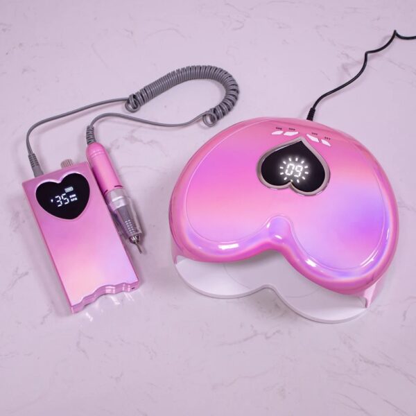 Unicorn Magic Pink Nail Lamp UV LED Nail Dryer Red Light Heart Shape for Curing Polish Gel High Power 96w Nails Electric