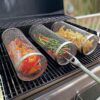 Stainless Barbecue Rack Cooking Grill Grate Outdoor Round BBQ Campfire Grid Family Travel Camping Picnic Cookware Easy