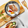 Stainless Steel Frying Pan, NonStick Pan Fried Steak Pot Uncoated Kitchen Cookware For Gas Stove and Induction Cooker