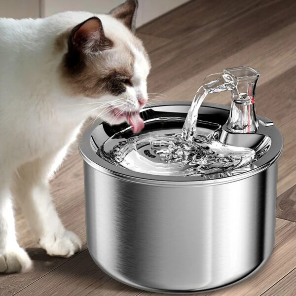 Stainless Steel Cat Water Fountain Automatic Water Dispenser For Cat Dog Pet Smart Motion Sensor Water Purifier Drinker