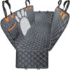 Dog Car Seat Cover for Back Seat, Waterproof Dog Car Hammock with Visual Mesh Window and Side Zipper Car Seat & Door Protec