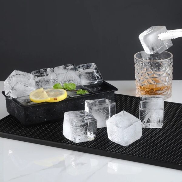 Grid Big Ice Tray Mold Giant Jumbo Large Food Grade Silicone Ice Cube Square Tray Mold DIY Ice Maker Ice Cube Tray