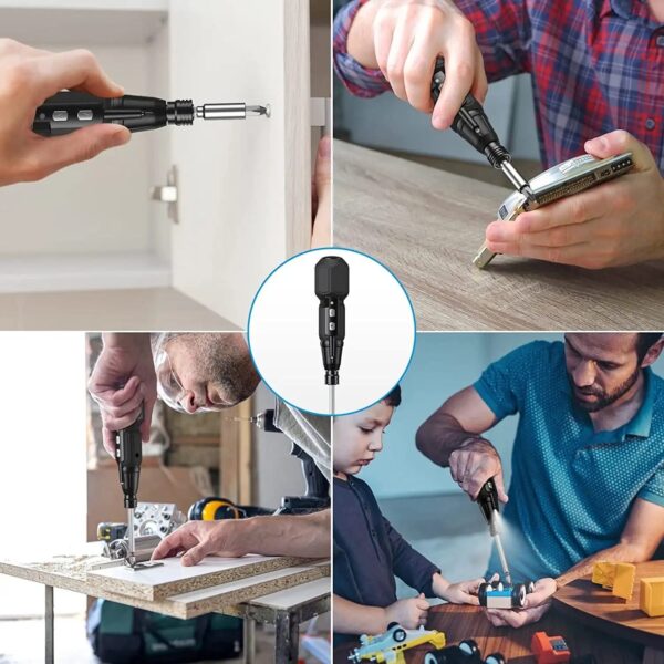 Electric Screwdriver Cordless Screwdriver Mini Home Screwdriver &Magnetic Tip &Worklight USB Rechargeable for DIY Home