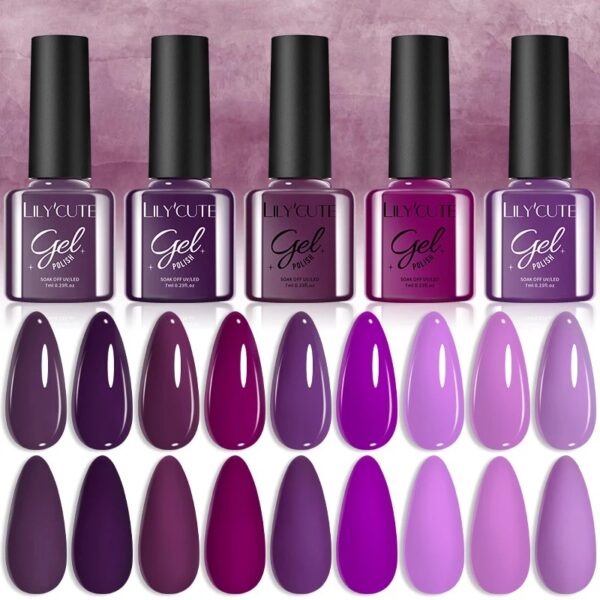 Purple Nail Gel Polish Nail Supplies Vernis Semi Permanent Nail Art Manicure Soak Off LED UV Gel Nail Varnishes