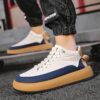 Men Chunky Casual Sneakers Youth Student Board Vulcanized Shoes Tennis Sport PU Slip-On Mix Color Skateboarding Walking Trainers