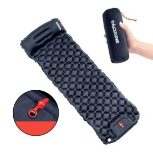 Outdoor Camping Inflatable Mattress Sleeping Pad With Pillows Ultralight Air Mat Built In Inflator Pump Hiking